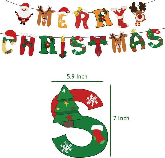 Merkloos 90-delig Kerstfeestset: Merry Christmas Decoratie