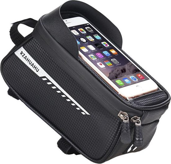 Waterdichte Fietsstuurtas Met Aanraakscherm En Zonneklep, Fietstelefoontas Met Grote Capaciteit (voor Iphone Samsung En Andere Smartphones Onder 6,5 Inch)-  zwart 21 * 9 * 10,5 cm