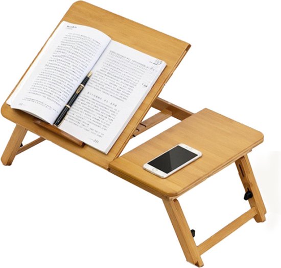 Bamboe Tafel - Opvouwbaar en Verstelbaar als Laptopstandaard