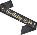 TDR - Verjaardag Sjerp en Tiara - Met text "Birthday Bitch" zwarte feestsjerp met golden tiara