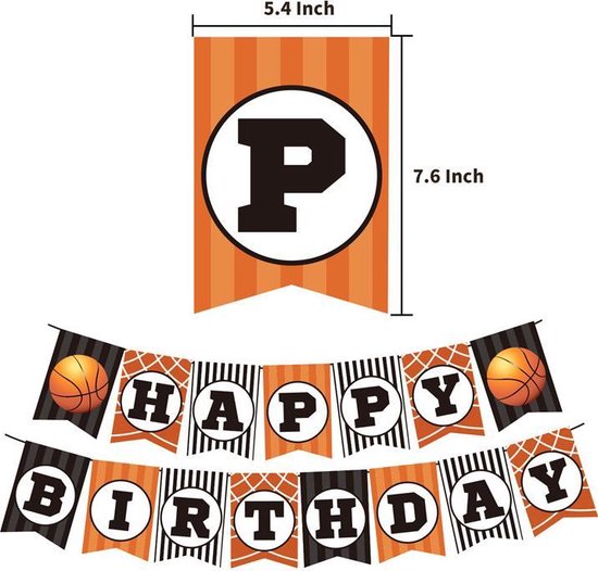 45delige-  Basketbal thema verjaardagsfeestje decoratieset