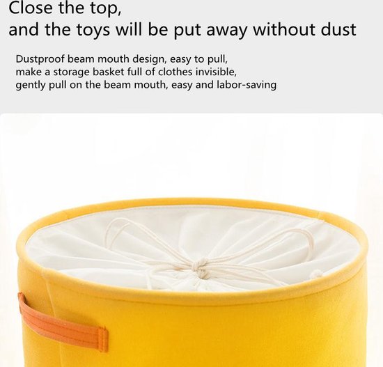 Opvouwbare wasmand - dinosaurus - geel 35x45cm