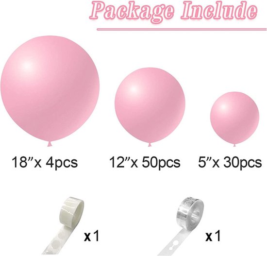 86-delige Macaron Ballonnenset -Ballonnenboog- Feest/ Party-Verjaardag-jubileum-Decoratie-lichtroze