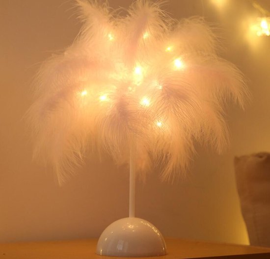 Luxe LED veren tafellamp warm wit - roze