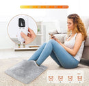 Ultra-comfortabele elektrische voetenwarmer - 6 warmtestanden (temperatuurbereik van 40°C tot 60°C) - 4 timingopties - 50 watt vermogen - zilver grijs