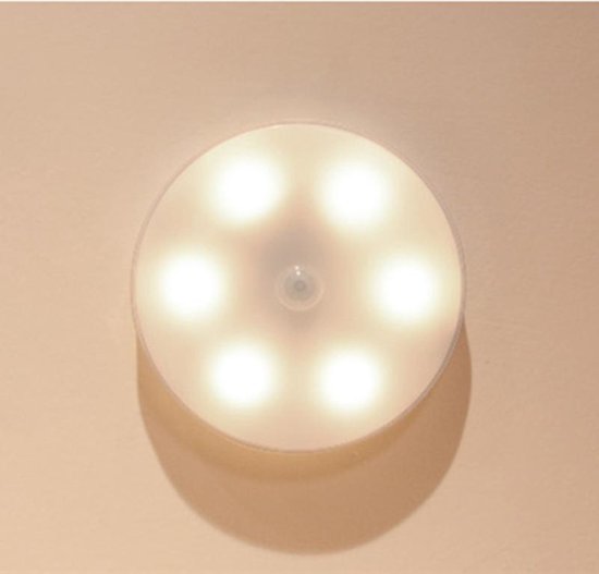 Draadloze LED-plaklamp (12 mm dik) met bewegingssensor, timer en oplaadbare batterij - oogbeschermend en dimbaar met warm-witte gloed (2700 K) - perfect voor kamer en kastverlichting 's nachts en als cadeau voor speciale gelegenheden