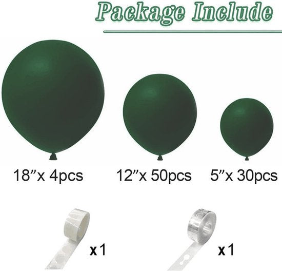 Unikorf 86-delig Macaron Ballonnenset, Donkergroen Decoratie