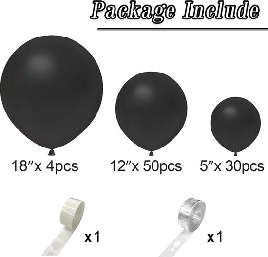 Unikorf 86-delige Macaron Ballonset Boog Matzwart
