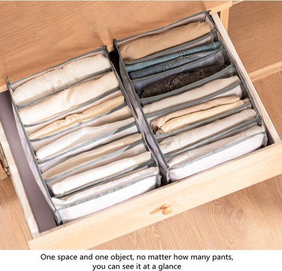 Opbergdozen-lade-organizer voor jeans en broeken - grijs -groot maat  36*25*20