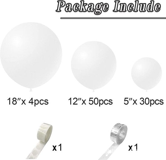 86-delige Macaron Ballonnenset -Ballonnenboog- Feest/ Party-Verjaardag-jubileum-Decoratie-wit