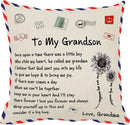 TDR - Sierkussensloop- 45x45 cm  - leuk als cadeau voor grootmoeder naar kleinzoon -  "To my grandson"
