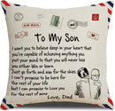 TDR Sierkussensloop 45x45 cm - 'To my son' Cadeau