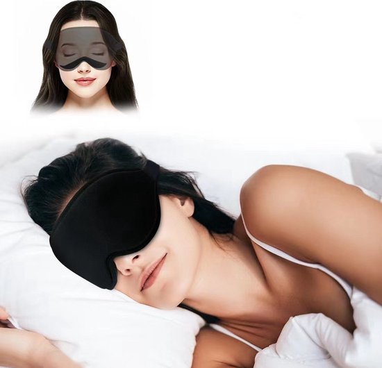Slaapmasker voor mannen en vrouwen, 3D zijden slaapmasker, zacht en comfortabel, zwart slaapmasker, geschikt voor dutjes, reizen, ploegendienst