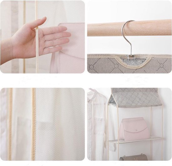 TDR Hangende Garderobe Organizer - 4 Lagen - Beige