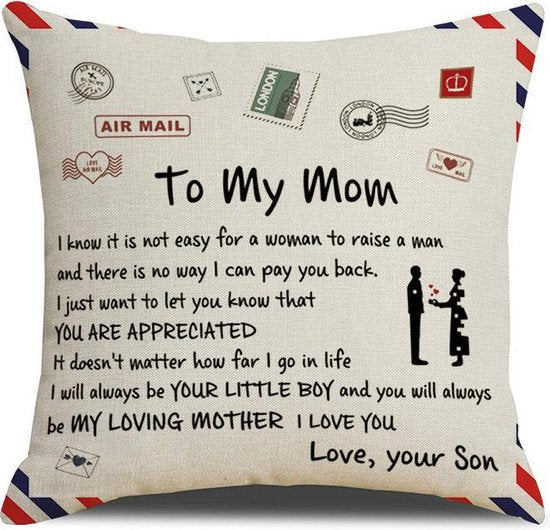 Sierkussensloop 45x45 cm – To my mom Moederdagcadeau