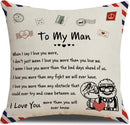 Sierkussensloop 45x45 cm - cadeau voor man - "To my man