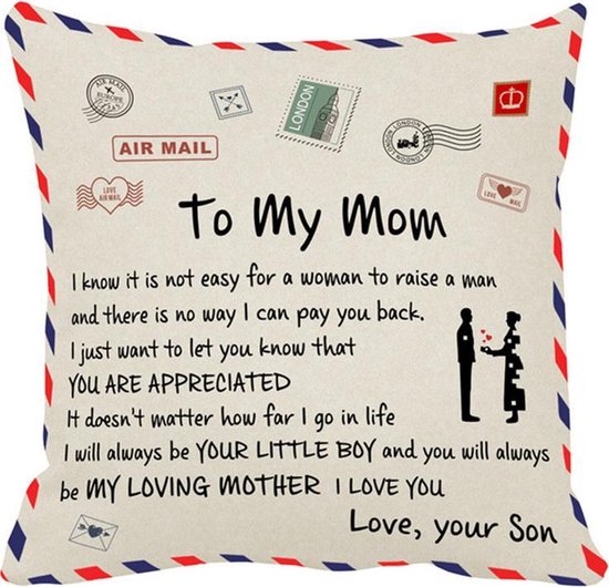 Sierkussensloop 45x45 cm – To my mom Moederdagcadeau