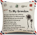 TDR - Sierkussensloop- 45x45 cm  - leuk als cadeau voor grootmoeder naar kleinzoon -  "To my grandson"