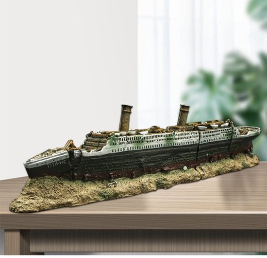 Scheepswrak Ornament - Aquarium Decoratie - 38,5 cm - Hars - Titanic Stijl