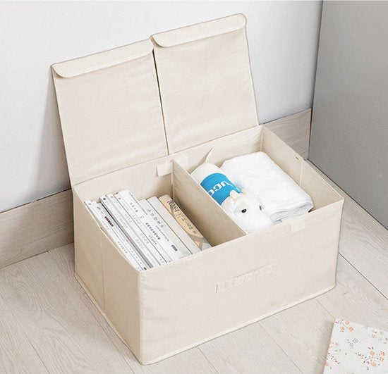 2 Stuks Opbergdoos voor kleding - 50x30x25cm - Crème (2 Stuks)