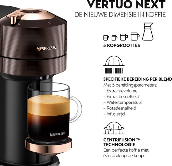 Magimix - Nespresso - Vertuo Next - Premium bruin