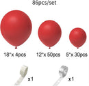 86-delige Rode Macaron Ballonnenset - Ballonnenboog Feest