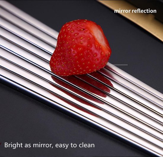 5 Paar Roestvrijstalen Vierkante Chinese Eetstokjes