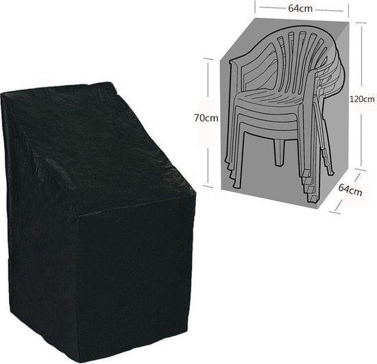 TDR - Waterdichte Stoelhoes - Tuinstoel hoes - Voor buiten  in de tuin, balkon of terras -  Regen- En Sneeuwbeschermingshoes - 64 x 64 x 120/70 CM - Zwart