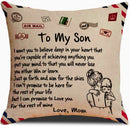 TDR - Sierkussensloop - 45x45 cm  - leuk als cadeau voor moeder naar zoon -  "To my son"