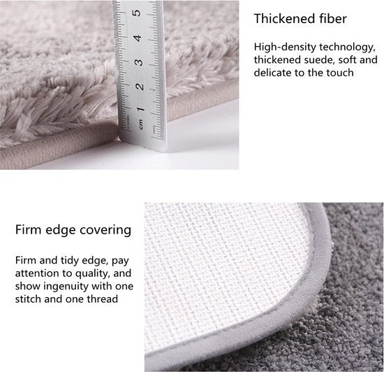 Pluche Antislip Vloermat 60x90cm Donkergrijs