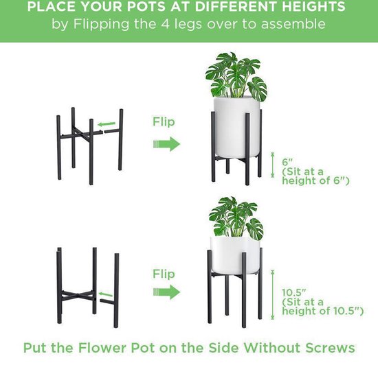 Verstelbaar Plantenrek 24-36 cm - Duurzaam Zwart