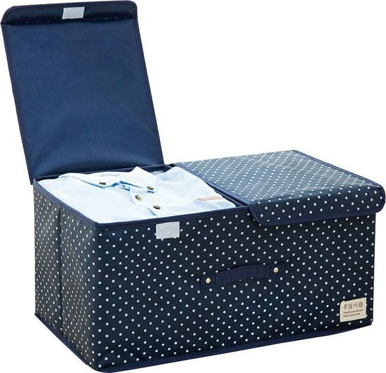 Opbergdozen Kleding 50x30x25cm - Marineblauw - 2 Stuks