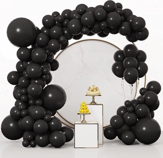 Unikorf 86-delige Macaron Ballonset Boog Matzwart