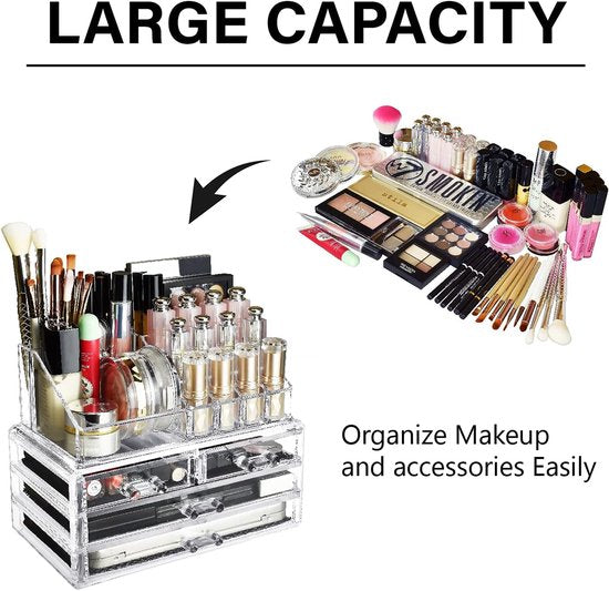 Make-up Organizer - Cosmetica- en Sieradenopslag - 4 Laden - Transparant - Acryl