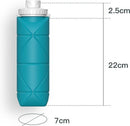 Outdoor draagbare opvouwbare waterfles cyaan 600ML