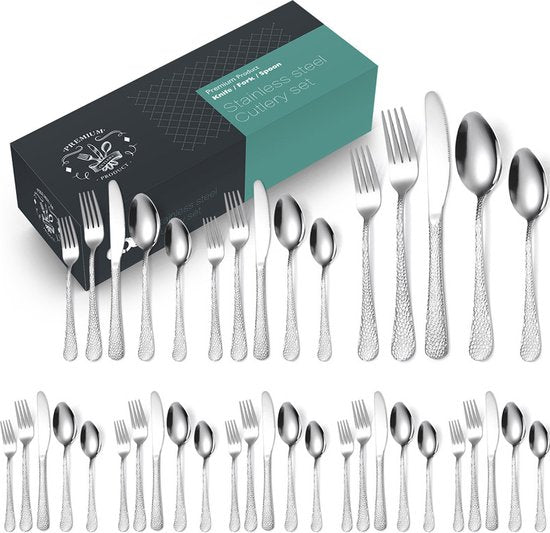 40-delige RVS Snakeskin bestekset voor 8 personen - zilver
