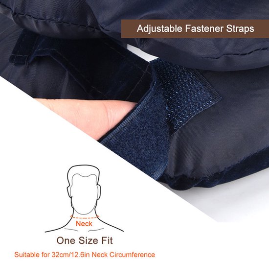 Opblaasbaar ergonomisch nekkussen - neksteun, fleece, blauw
