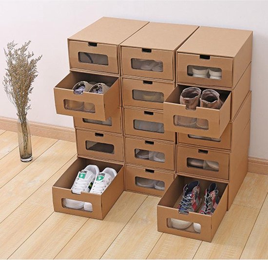 5 Kartonnen Schoenen Opbergdozen Vouwbaar 35x23.5x13.5cm