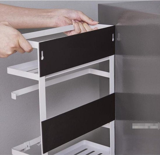 Multifunctioneel Ophangbaar Keukenrek of badrek- multifunctioneel organiser  - Magnetisch - Wit