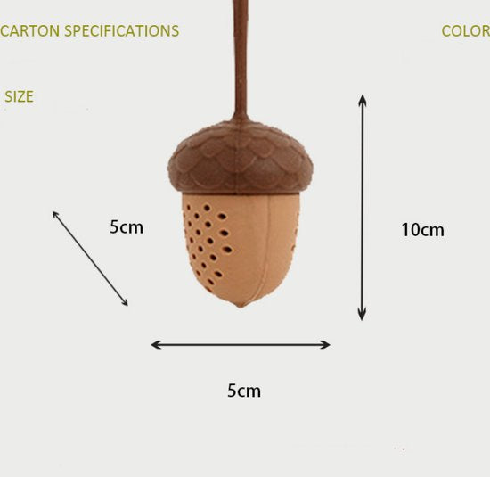 Eikelvormige Siliconen Theezeef – theefilter-Stijlvol en Handig voor Losse Thee-5*5*10cm