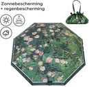 Opvouwbaar bloem paraplu - Zonbescherming Anti-Uv UPF50 + -Windproof- Stevig paraplu met diameter van 97 cm-hemelsblauw