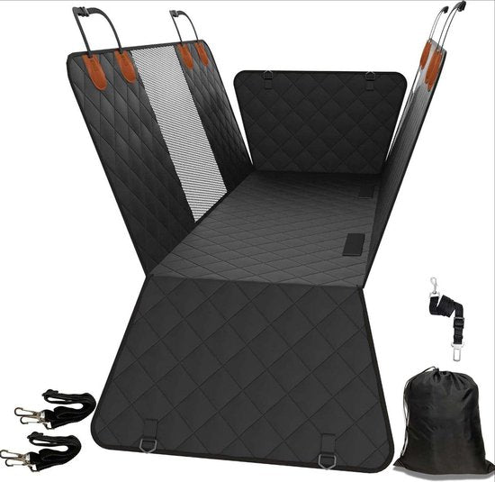 Autohoes voor honden - Achterbank beschermer - Veilig reizen - Waterdicht en antislip - Universeel - Zwart