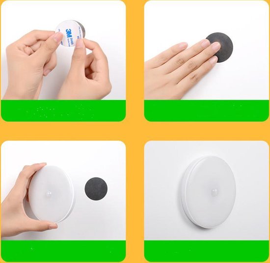 Draadloze LED-plaklamp (12 mm dik) met bewegingssensor, timer en oplaadbare batterij - oogbeschermend en dimbaar met warm-witte gloed (2700 K) - perfect voor kamer en kastverlichting 's nachts en als cadeau voor speciale gelegenheden