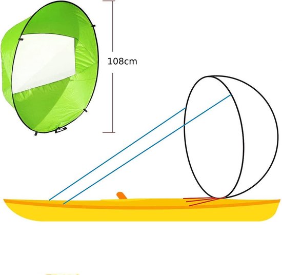 TDR Opvouwbaar Kajak Zeil Groen ⌀108 cm