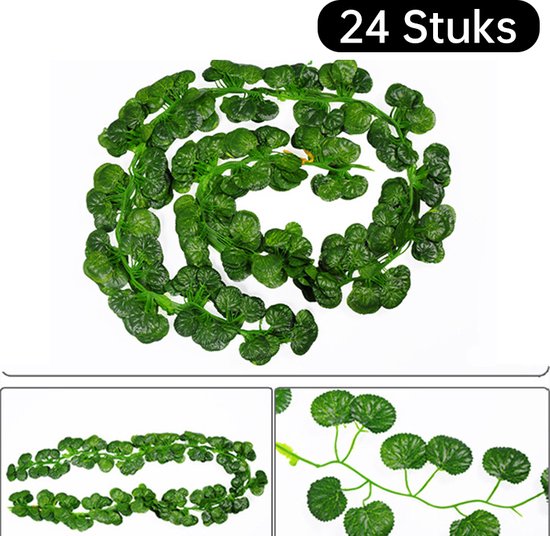 24 stuks* 2m x Klimop Slinger - Backdrop Decoratie Plant voor Huis en Tuin-Kunst Hangplant- Begonia-Klimop Kunstplanten voor Binnen en Buiten