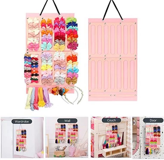Haarelastiekjes Organizer-Haar Accessoires Opbergtas - Vilt Haar Bogen Houder - Meisjes Kamer Decoratie