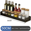 Kruidenrek / Opbergrek - RVS - Perforatievrij aan de muur gemonteerd - 50x13x6 cm - Zwart