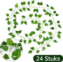 24 stuks*2 meter Klimop Slinger - Backdrop Decoratie Plant voor Huis en Tuin-Kunst Hangplant- Scindapsus Pictus-Drakenklimop Kunstplanten voor Binnen en Buiten
