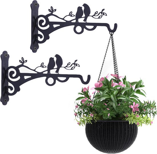 Metalen Vogelhaak Plantenhanger - Zwart