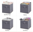 6 stuks Opbergdoos voor Kleding en Speelgoed- Duurzaam non-woven materiaal - Opvouwbaar ontwerp - Multifunctioneel en veelzijdig-33*33*33CM -grijs